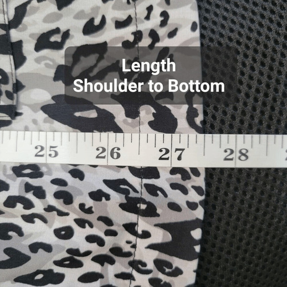 Additions by Chico's Womens Large Grey Leopard Animal Print Zip Jacket Shacket - Picture 6 of 11